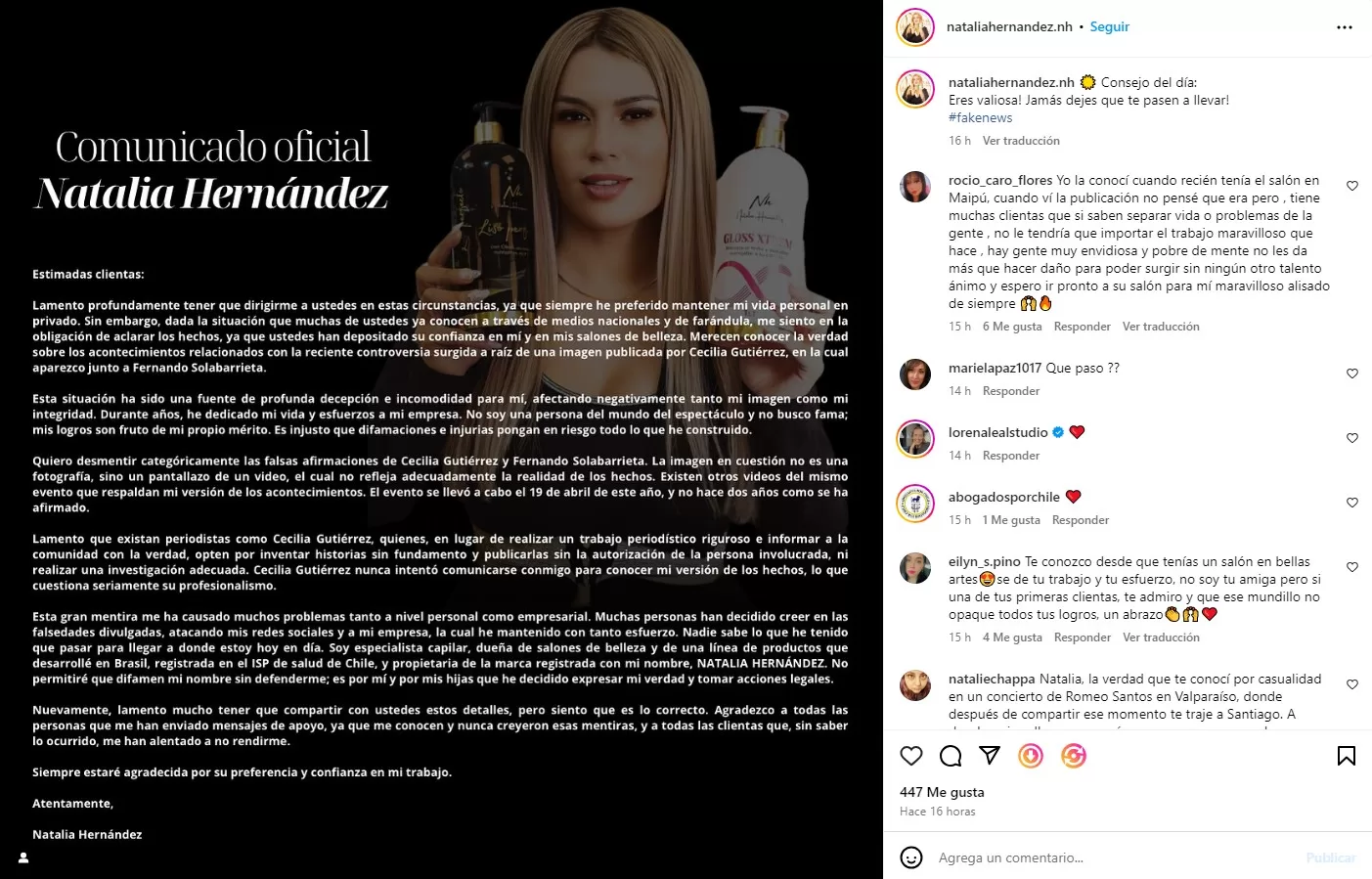 Instagram Natalia Hernández