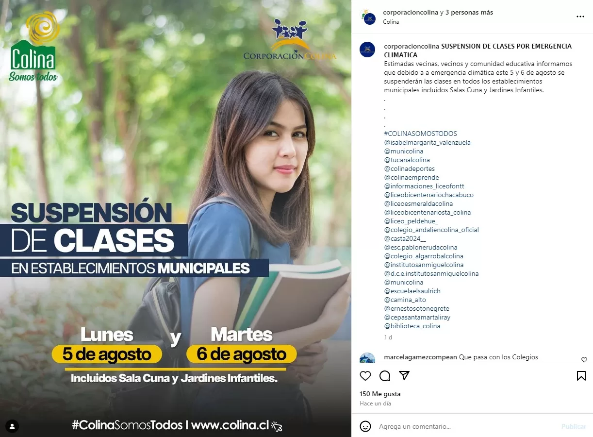 Instagram Municipalidad De Colina